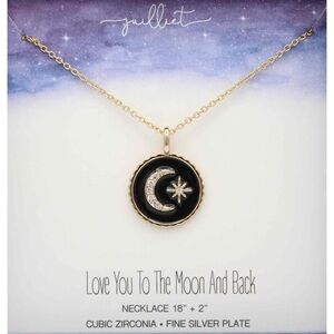 Sale 💘 Juliet Gold and Black Celestial Necklace CZ